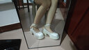 ACLNX瑪麗珍女鞋2024秋冬季新款單鞋法式粗跟小皮鞋厚底配裙子高跟鞋女 米白色【升級(jí)版】 39 曬單實(shí)拍圖