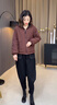 乖米豆設(shè)計感雙面穿撞色連帽棉服女外套冬季防風(fēng)保暖夾棉休閑棉衣潮 紅拼黑   M 80-130斤 曬單實拍圖