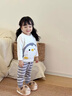 巴厘小豬（BALIPIG）兒童家居服男女童秋冬季加絨加厚內(nèi)衣蝴蝶絨嬰兒衣服寶寶睡衣套裝 米白 100 cm 曬單實拍圖