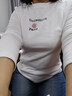 衣領(lǐng)飄飄T恤女裝長袖上衣打底加絨加厚春秋裝體恤女士打底衣服韓版修身 白色不加絨 2XL(125-145斤) 曬單實(shí)拍圖