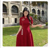 塞德勒（SAIDELE）新中式敬酒服新娘2025新款訂婚旗袍高端大氣輕奢結(jié)婚禮服平時(shí)可穿 酒紅色 2XL 曬單實(shí)拍圖