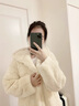 她芙（tafu）品牌女裝進口獺兔毛皮草外套女中長款2025年冬季新款皮毛一體大衣 白色 M 106-115斤 曬單實拍圖