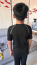 兒童緊身衣訓練服男跑步運動(dòng)短袖套裝籃球足球速干衣七分褲健身服YIPAI懿派 黑灰套裝 M碼(身高170 100-120斤) 曬單實(shí)拍圖