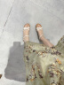 红蜻蜓女凉鞋夏季时尚百搭一字带真皮软底舒适女士妈妈坡跟凉鞋女平底鞋 米色（WTK21045） 37 实拍图