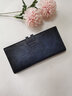 歌若拉2026新款錢(qián)包男長(cháng)款真皮多卡位頭層牛皮搭扣皮夾卡包男士長(cháng)款票夾 藍灰色 曬單實(shí)拍圖