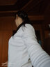 妃麗慕尚中長(cháng)款搭配鯊魚(yú)褲德絨長(cháng)袖t恤女秋冬韓版時(shí)尚寬松加厚上衣打底衫 【磨毛加絨】A10純色白色 S 建議100斤以?xún)?曬單實(shí)拍圖