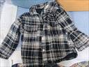 G.duck小黃鴨男童秋冬季加絨襯衫2024新款中大童帥氣格子加厚襯衣兒童冬 T-55*-*h黑色格子外套 加絨款 110 建議身高105CM 曬單實(shí)拍圖