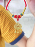中國黃金（CHINA GOLD）寶寶黃金項(xiàng)鏈平安鎖足金吊墜嬰兒滿月金飾百天周歲生日禮物寶寶鎖 足金平安鎖手編繩項(xiàng)圈/可刻字 曬單實(shí)拍圖