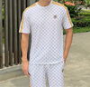 花花公子（PLAYBOY）短袖t恤男套裝冰絲夏季薄款短袖短褲休閑男士寬松潮流男裝兩件套 白色 XL 曬單實(shí)拍圖