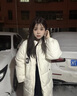 YOMC棉衣女寬松韓版秋冬棉服女冬季外套中長(cháng)款加厚棉襖2025冬新款潮服 米白色 L 建議140-170斤 曬單實(shí)拍圖