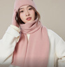玖慕（JIUMU）純羊毛女士圍巾帽子手套三件套秋冬季保暖禮盒生日新年禮物送女生 曬單實(shí)拍圖