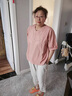 水畔衣人高檔棉麻亞麻套裝女中年媽媽洋氣夏裝2025夏季新款大碼休閑兩件套 桔色上衣+褲子 L【建議118-135斤】 曬單實拍圖