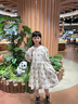 IVY HOUSE常春藤兒童裝女童2024年秋季新款  親膚全棉娃娃領(lǐng)法式碎花連衣裙 米白色 140cm 曬單實(shí)拍圖