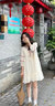 歌依妮2025春夏季女士小個(gè)子小香風(fēng)高級(jí)感復(fù)古法式茶歇裙子雪紡連衣裙 杏色 M 曬單實(shí)拍圖
