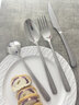 半物生活304不銹鋼牛排刀叉輕奢西餐餐具高檔西餐刀叉勺套裝家用牛排餐具 布紋牛排刀叉勺圓勺4件套 曬單實(shí)拍圖