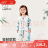 威爾貝魯（WELLBER）嬰兒睡袋1-3歲前6后4寶寶竹棉紗布分腿睡衣兒童春夏季 森林考拉XL 曬單實(shí)拍圖
