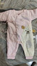 人之初嬰兒衣服秋冬季0-3月6男女寶寶連體衣新生兒夾棉偏開(kāi)棉哈衣棉衣 粉色小熊 66cm 曬單實(shí)拍圖