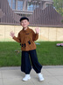 RB KIDS童裝男童襯衫套裝春秋2025新款洋氣寶寶衣服兒童休閑兩件套 咖色 90  (建議身高80-90cm) 曬單實(shí)拍圖
