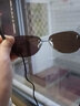 GONJANCAN水晶太陽(yáng)鏡男時(shí)尚無(wú)框款茶色東海水晶石頭鏡飛行員款時(shí)尚墨鏡潮流 黑色鏡架 曬單實(shí)拍圖