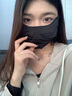 BUBU防曬口罩女高顏值護眼角防紫外線(xiàn)遮陽(yáng)真冰絲夏季薄款透氣全臉面罩 黑色 曬單實(shí)拍圖
