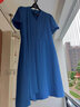 PORTS寶姿女裝春夏新品優(yōu)雅收腰V領(lǐng)短袖連衣裙LM8D157KWB008 GALACTICA BLUE L (8) 曬單實(shí)拍圖