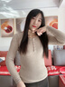 嫻妃百搭外穿針織衫女裝修身百搭長袖打底衫上衣時尚內(nèi)搭春秋新款毛衣 燕麥色 L 【建議105-120斤】 曬單實拍圖