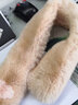 上海故事圍巾女秋冬獺兔毛整皮圍脖保暖皮草女士圍巾 1A050 杏色 曬單實拍圖
