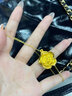 中國黃金（CHINA GOLD）玫瑰花黃金吊墜女款足金項鏈花朵掛墜七夕情人節禮物送女朋友老婆 【京速達】玫瑰花吊墜【贈銀鏈】約2.5g 曬單實(shí)拍圖