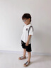 FNJ KIDS童裝男童套裝2025夏季洋氣寶寶短袖POLO衫衣服兒童兩件套潮 白色（現(xiàn)貨直發(fā)） 90 (建議身高80-90cm) 曬單實(shí)拍圖
