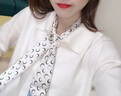 上海故事絲巾小長(zhǎng)條女夏桑蠶絲圍巾真絲飄帶搭西裝襯衫裝飾發(fā)帶教師節(jié)禮物月牙藍(lán) 雙層 曬單實(shí)拍圖