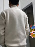 回圖半高領(lǐng)毛衣男秋冬季寬松休閑純色針織衫冬裝保暖毛線(xiàn)衣潮流打底衫 米白色 M 曬單實(shí)拍圖
