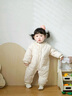 班喜迪嬰兒衣服秋冬裝寶寶連體衣嬰幼兒加絨棉服公主哈衣冬季夾棉外出服 碎花 80cm 曬單實(shí)拍圖
