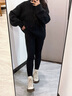 嫻柔加絨打底褲女2024秋冬新款外穿加厚棉褲高腰羊羔絨保暖打底秋褲 黑色 3XL 曬單實(shí)拍圖