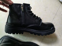 跨足行馬丁靴男士秋冬季加絨保暖牛皮棉靴英倫風(fēng)中高幫黑色增高雪地皮鞋 黑色6孔中幫拉鏈【四季款】 42 標準運動(dòng)鞋碼 曬單實(shí)拍圖