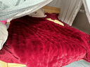 南極人（Nanjiren）毛毯被子冬天加厚保暖10斤毛毯秋冬季蓋毯結婚毯子陪嫁送禮絨毯 藝術(shù)大紅【配高端包裝】 200x230cm約10斤 曬單實(shí)拍圖