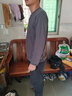 啄木鳥(niǎo)【2件裝】長(zhǎng)袖t恤男秋冬季衣服打底衫男士圓領(lǐng)寬松百搭衛(wèi)上衣男裝 TH 深灰+RO藏青 L (125-140斤) 曬單實(shí)拍圖