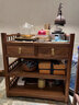 邑盛茶水柜實(shí)木小茶柜 辦公室茶葉柜家用客廳置物架儲物柜 廚房餐邊柜 花梨色65/40/70無(wú)需安裝 曬單實(shí)拍圖