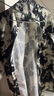 百鵲亭（BAIQUETING）水墨扎染冰絲短袖襯衫男夏季薄款花襯衣設(shè)計(jì)感小眾新中式復(fù)古外套 黑色 L 建議100-125斤 曬單實(shí)拍圖