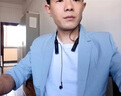 羅蒙（ROMON）西服男士七分袖休閑中袖外套韓版修身潮流半截袖小西裝理發(fā)師外套 綠色-上衣 5501 XL 115-128斤 曬單實(shí)拍圖