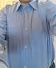 蜀黍家純棉DP免燙通勤襯衫男女長(cháng)袖秋冬新款職業(yè)工作服襯衣藍白色 淺青藍色-男款 44 曬單實(shí)拍圖