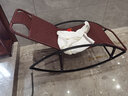 密林躺椅陽(yáng)臺休閑椅子搖椅大人午休單人靠背椅家用客廳戶(hù)外老人搖搖椅 烤漆黑架-紅棕色藤條 曬單實(shí)拍圖