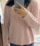 百圖betu女裝冬季新款毛衣時(shí)髦假兩件扭花寬松毛衣女2410T37 粉紅 L 曬單實(shí)拍圖