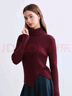 百圖betu女裝冬季新款毛衣高領(lǐng)保暖開(kāi)叉設計舒適毛衣女2410T29 紅色 M 曬單實(shí)拍圖