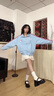 星期六法式瑪麗珍鞋女鞋2025秋夏季厚底增高單鞋黑色粗跟樂(lè )福鞋小皮鞋子 米白 37 曬單實(shí)拍圖