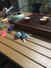 鐵之韻（TZY）戶外桌椅庭院花園露天別墅室外塑木防水防曬防腐陽臺休閑桌椅組合 黑色腳一桌四椅(140*70*75cm) 曬單實拍圖