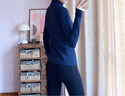 MAIA ACTIVE 3D一體織 肌理感中強(qiáng)運(yùn)動(dòng)長(zhǎng)袖半拉鏈拇指洞上衣瑜伽外套TL089 草甸藍(lán) M 曬單實(shí)拍圖