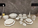 漢茗景德鎮(zhèn)高級(jí)感骨瓷碗盤餐具整套家用輕奢陶瓷器碗筷碟套裝喬遷禮物 高溫釉下彩丨皮箱裝丨 122件套 曬單實(shí)拍圖