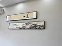 曼遇青絲新中式禪意書法掛畫茶室背景墻壁畫雙聯(lián)橫幅窄長條裝飾字畫客廳畫 M-EL127【望云樓】 180x30cm 典雅鋁合黑框+閃銀布 曬單實拍圖