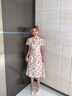 麥斯貝思旗袍敬酒服新娘小個子訂婚衣服禮服女宴會晚禮服連衣裙酒紅色回門 花色 XL 曬單實拍圖