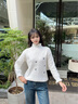 施洛瀾（SINO LOVE）秋冬裝2025年新款女士毛衣女外穿慵懶風半高領(lǐng)加厚上衣針織打底衫 白色 均碼 建議80-135斤 曬單實拍圖